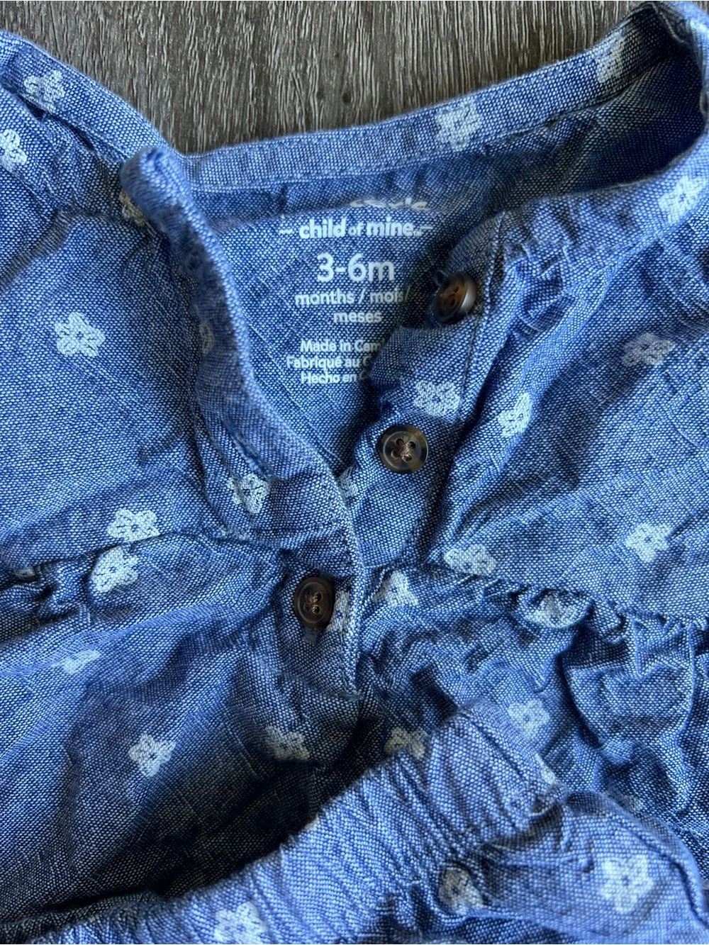 Child of Mine 3-6M Floral Chambray Bloomers Set Baby Girl Outfit - Picture 3 of 3